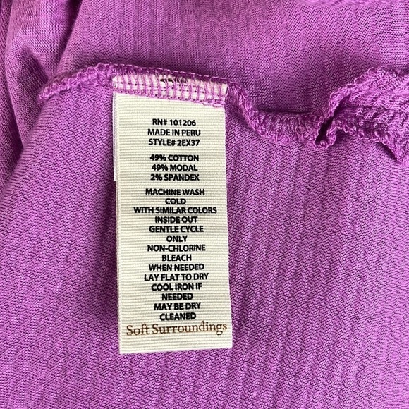 Soft Surroundings Carlile Top Pink Long Sleeve Modal Pullover Size L - Picture 11 of 13